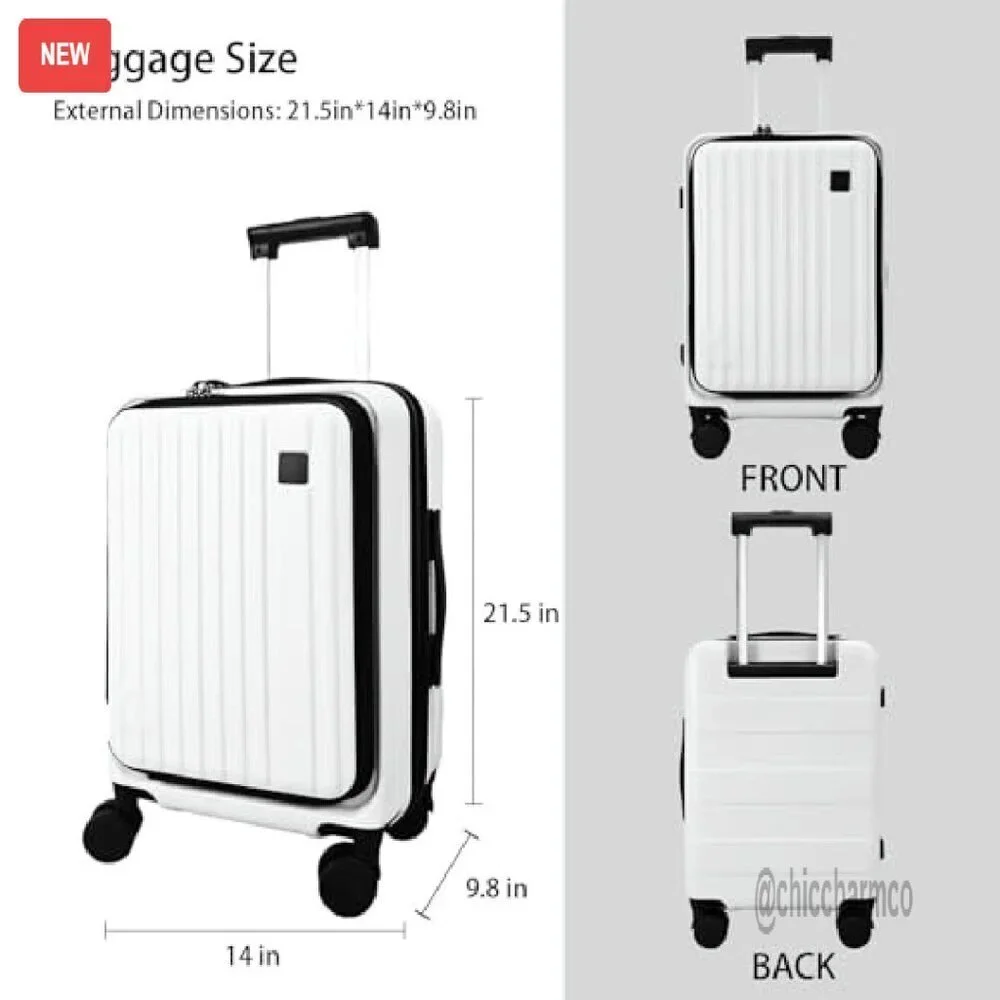 20 Inch Expandable Hard Shell Carry On Luggage with Laptop Compartment